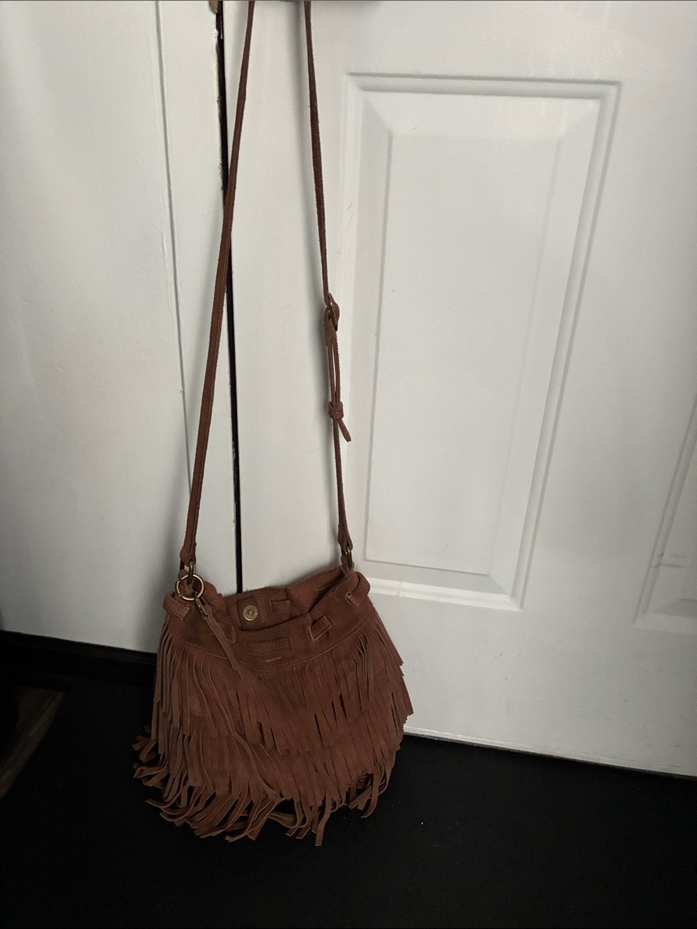 Lucky Brand Brown Fringe Crossbody Bag
